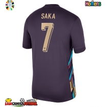 Camisa de Futebol Inglaterra Bukayo Saka #7 Equipamento Secundário Europeu 2024 Manga Curta